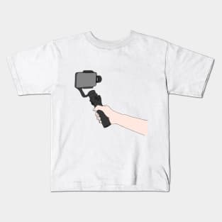 Vlogger Holds a Tripod - Vlogging Tripod Kids T-Shirt